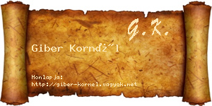 Giber Kornél névjegykártya