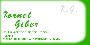 kornel giber business card
